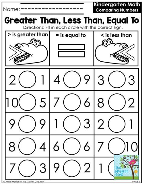 More Than Less Than Equal To Worksheets Kindergarten - Eugene Glover's Kindergarten Worksheets