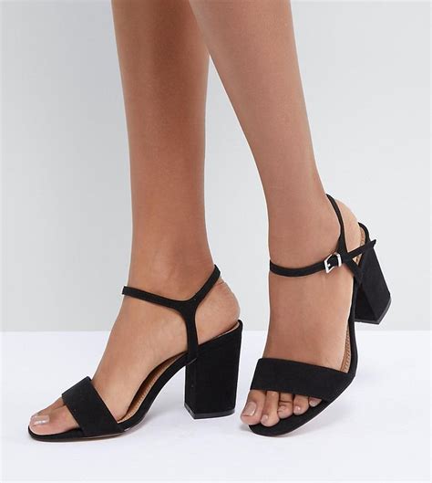 ASOS DESIGN Wide Fit Winter heeled sandals-Black | Heels, Black ...