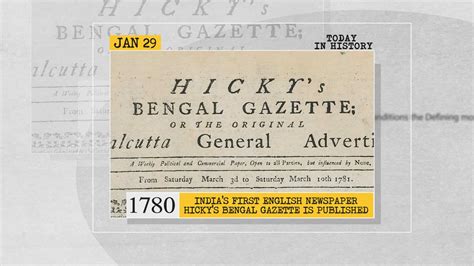 January 29 in history: Bengal Gazette, Coca-Cola company and more - World News