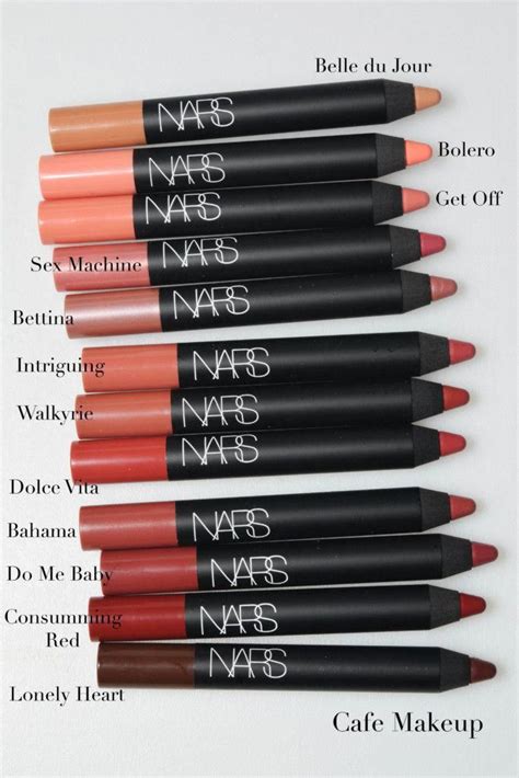 NARS Velvet Matte Lip Pencil: Swatches of All Shades - Café Makeup #AloeVeraForFaceSkin in 2020 ...