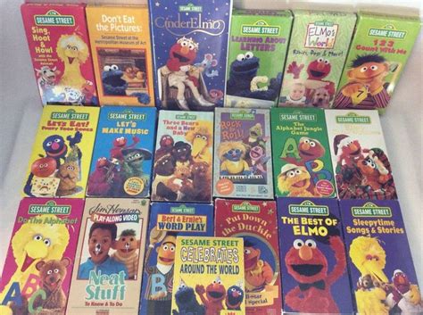 Sesame Street Lot of 19 VHS Video Tapes Big Bird Elmo Bert Ernie | eBay ...