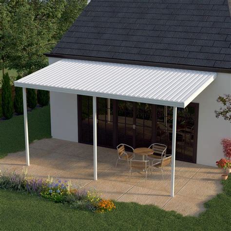 20 ft. W x 8 ft. D Metal Standard Patio Awning | Patio awning, Aluminum ...