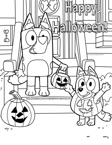 Bluey Halloween Coloring Page