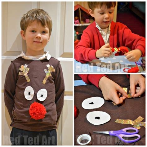 Easy DIY Christmas Jumper for Kids - Red Ted Art - Kids Crafts