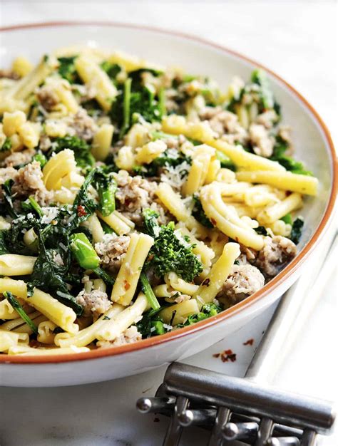 Broccoli Rabe and Sausage Pasta - Pinch and Swirl