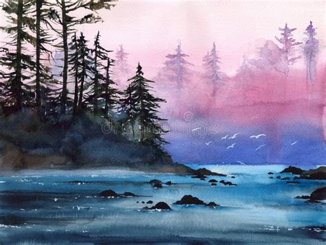 Watercolor Landscape Water