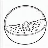 Cantaloupe Outline Black And White Cute coloring Book  Premium AI sketch template