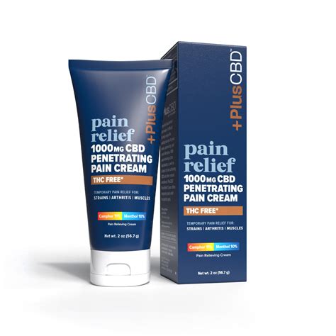 PlusCBD, CBD Pain Relief Penetrating Cream, Isolate THC-Free, 2oz ...