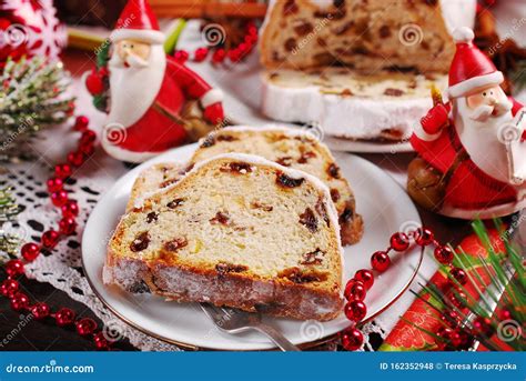 Slices of Traditional Stollen Cake for Christmas Stock Photo - Image of ...