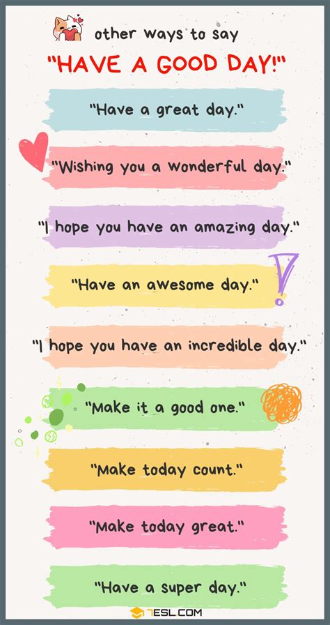 30 Different Ways to Say “Have a Good Day” (Formal and Informal) • 7ESL