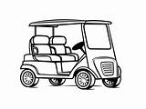 Golf Cart Coloring Activity  Page sketch template