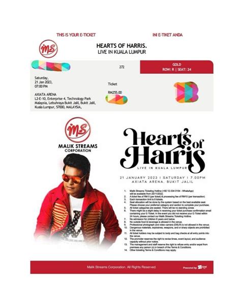 HARRIS JAYARAJ GOLD ZONE TICKET - X 1 Ticket, Tickets & Vouchers, Event ...