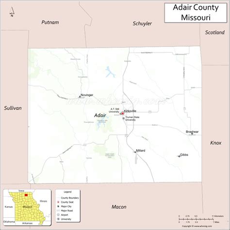 Adair County Map, Missouri - Where is Located, Cities, Population ...