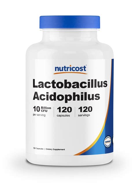 Nutricost Lactobacillus Acidophilus 10 Billion CFU, 120 Veggie Capsules - Positive Probiotic ...