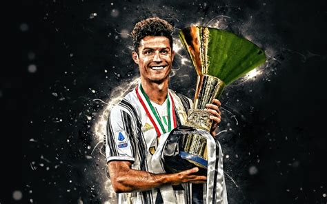 Download wallpapers Cristiano Ronaldo with cup, 4k, Juventus 2020 ...