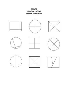 Equal Parts Worksheet by Lilli Fleming | Teachers Pay Teachers