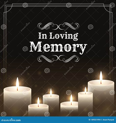 Funeral Banner - in Loving Memory Text on Candles Light and Black Background Vector Design Stock ...