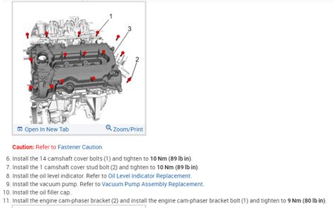 Can I Get the Valve Cover Torque Sequence and Spec?