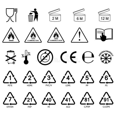 Packaging Information Label Icons, Packaging Label Symbols, Labels. Stock Vector - Illustration ...