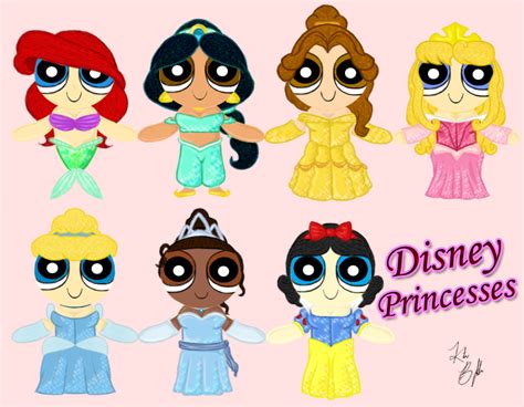 Powerpuff Style Princesses by starfiregal92 on deviantART