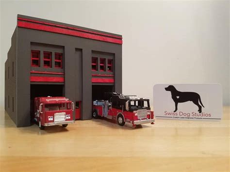 HO scale 1/87 Fire station kit with opening bay doors | Etsy