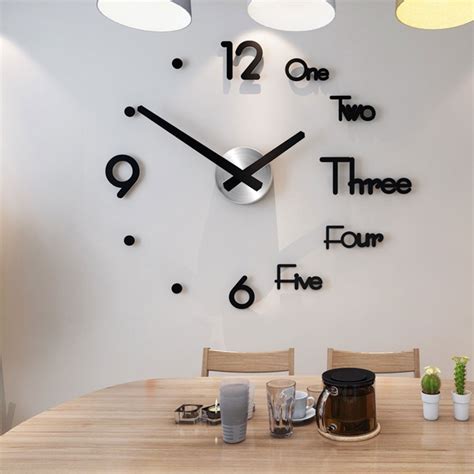 Stylish Convenient Beautiful Large Wall Clock Modern Design Clock Wall Sticker - Walmart.com ...