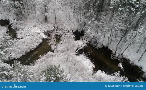 Winding Brook stock image. Image of fall, winding, snow - 135351627