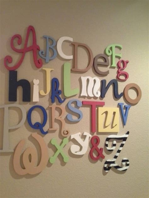 Wooden Alphabet Letter Set -PAINTED- 5" to 10" letters-ABC Wall- ALphabet Wall de… | Alphabet ...