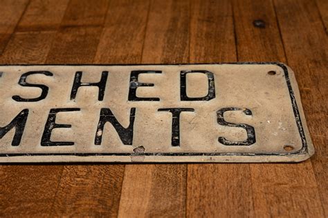 Vintage Tin Apartment Sign – Industrial Artifacts