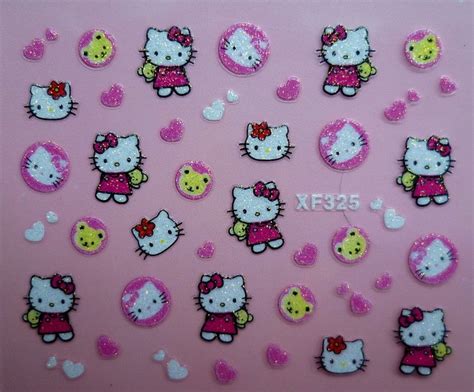 New Hello Kitty Nail Stickers 3D NAIL ART STICKERS - 24 designs UK Stocks | eBay