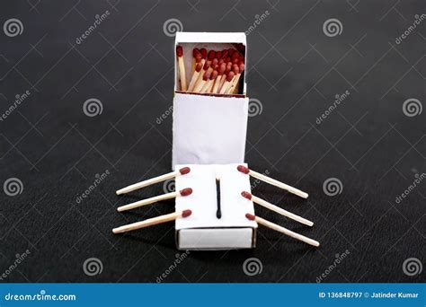 Picture of Matchstick Design with Matches Box Stock Image - Image of ...