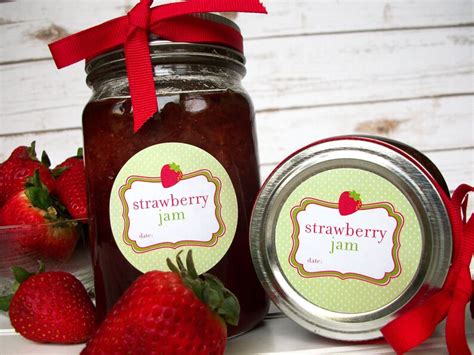 Cute Strawberry Jam Canning Jar Labels Round Canning Labels - Etsy