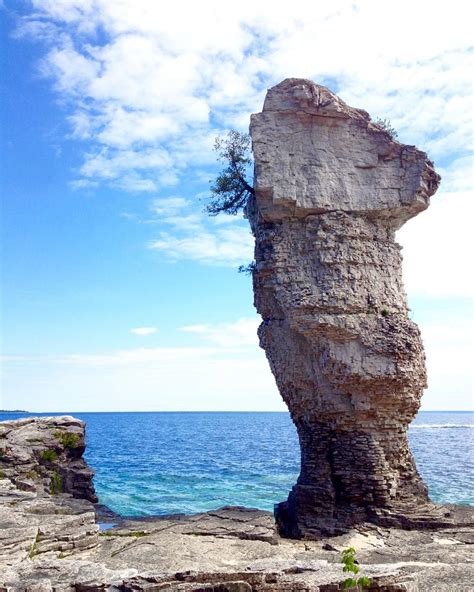 This is one of the "flowerpot" rock formations on Flowerpot Island just ...