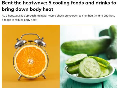 Beat the heatwave: 5 cooling foods and drinks to bring down body heat - Motherhood Hospitals India