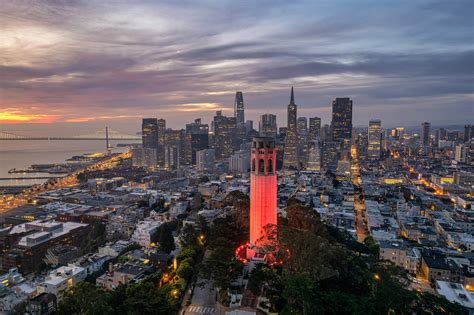 Aerial View of Coit Tower and SF Skyline – TechCrunch