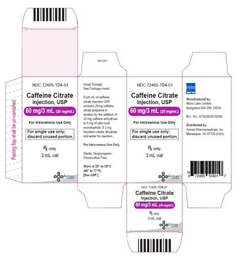 Caffeine Citrate - FDA prescribing information, side effects and uses