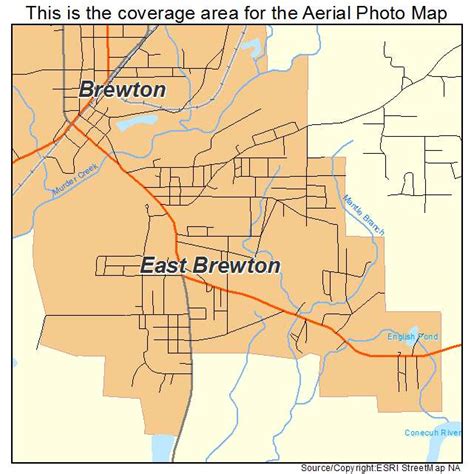 Aerial Photography Map of East Brewton, AL Alabama