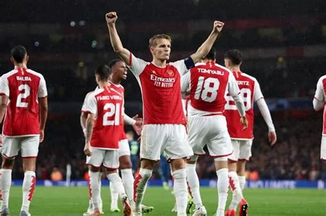 Arsenal's six-year Champions League woe lifted as Trossard, Saka and Zinchenko deliver reactions ...