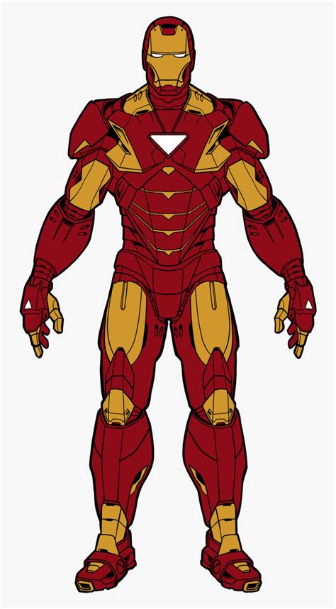 Iron Man Cartoon Drawing Color - Iron Man Body Drawing, HD Png Download ...