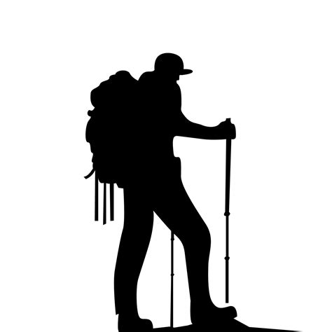 Hiker Silhouettes. hiking man with rucksacks silhouette. People with ...