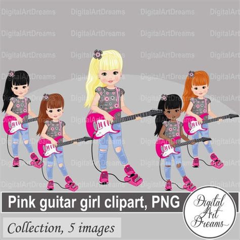 Guitar clipart Guitar girl clipart Music clipart Playing | Etsy