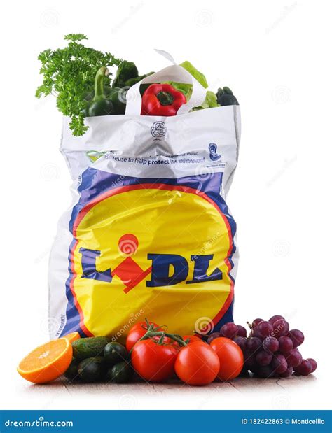 Original Lidl Plastic Shopping Bag and Products Editorial Stock Photo - Image of multinational ...