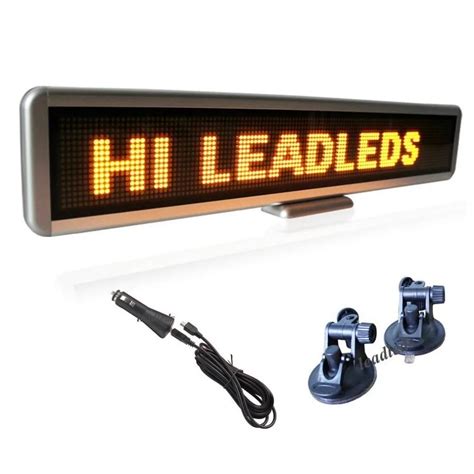 22x4.3 Inch led Car Sign 16x128 Yellow sign led scrolling message sign car display and windows ...