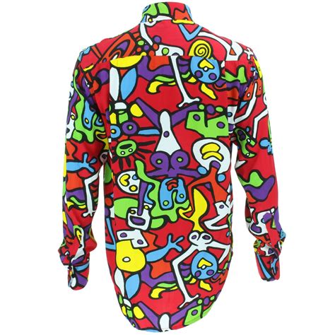 Mens Shirt Loud Originals Rayon REGULAR FIT Long Sleeve TIFFY PRINT ...