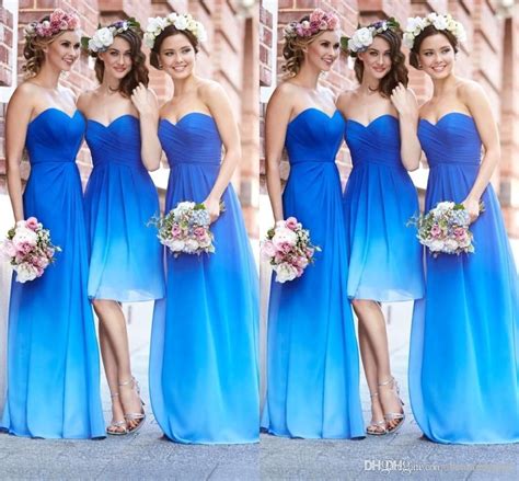 Dresses Online 2015 New Fashion Gradient Color Bridesmaid Dresses… | Malibu blue bridesmaid ...