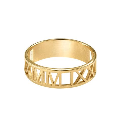 Gold Roman Numeral Ring - Be Monogrammed