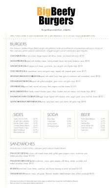 Retro Burger Menu | Burger Menus