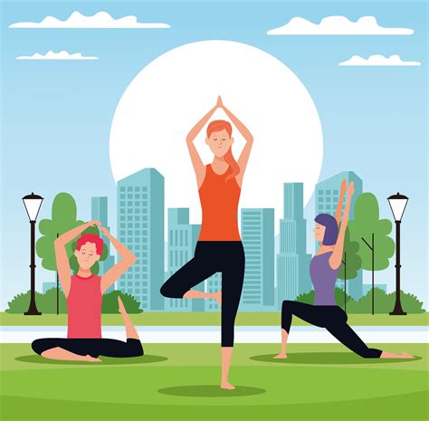 people doing yoga 656680 Vector Art at Vecteezy