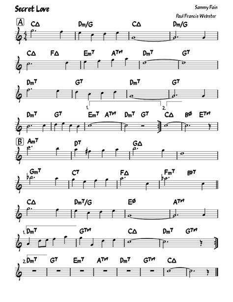 Secret Love Sheet music for Piano (Solo) | Musescore.com