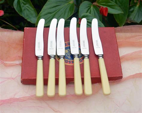 1950's Robinson's Cutlery, Grinder Knives - Set 6, Stainless Steel, Bakelite Handles, Sheffield ...